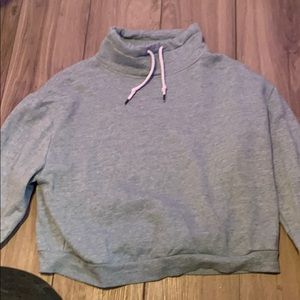 Greenish Blue Cropped Sweatshirt